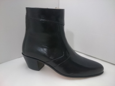 Bota Caballero Cremallera Tacon Cubano Negro
