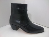 Bota Caballero Cremallera Tacon Cubano Negro