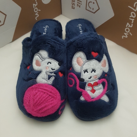 Zapatilla  Garzón Invierno Mod 2810.275 Marino