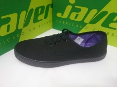 Zapatilla Lona Unisex Javer Mod 60 Negro/Negro