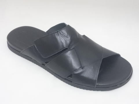 Sandalia Zueco Kalfu Negro Velcro