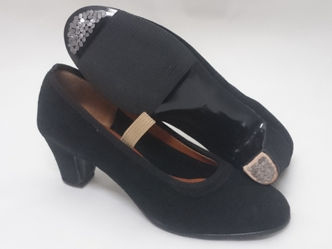 Zapato Flamenco Profesional Negro Ante